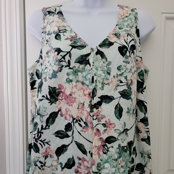 J Jill Love Linen 100% Linen Sleeveless Floral Dress Pockets Spring XS - Picture 3 of 15